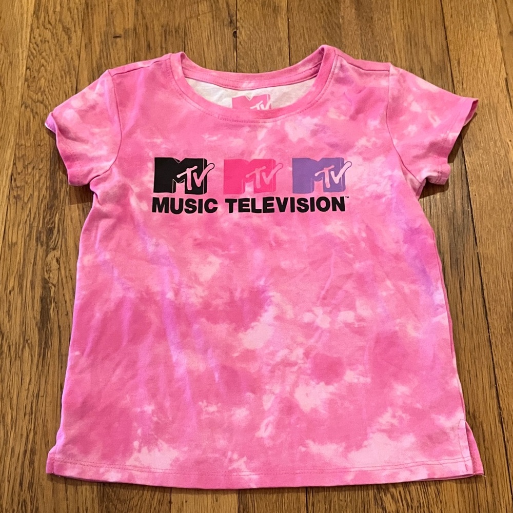 Pink MTV tie dye t-shirt girls size small 6/6x